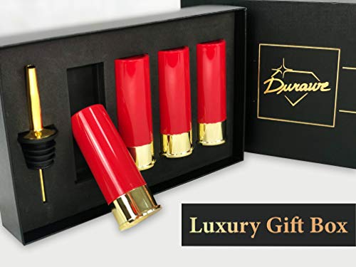Durawe Company 12 Gauge Bullet Shot Glass Gift Set, Bullet Glass with Pourer, Shotgun Shell Shot Glasses Set, Plastic Bullet Shot Glasses, Shot Gun Shell Shape Best Gifts For Men, Gift Set, Xmas Present - Image 5