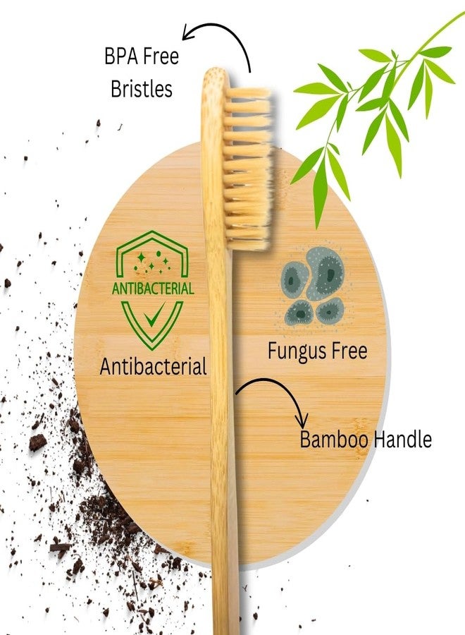 RMR Traders Multicolour Soft Bristles Wooden Bamboo Toothbrush For Adults| Treated With Neem Oil | | Eco-friendly Fungus Protection | Bpa Free, Biodegradable & Compostable (Pack of 5) - Image 3