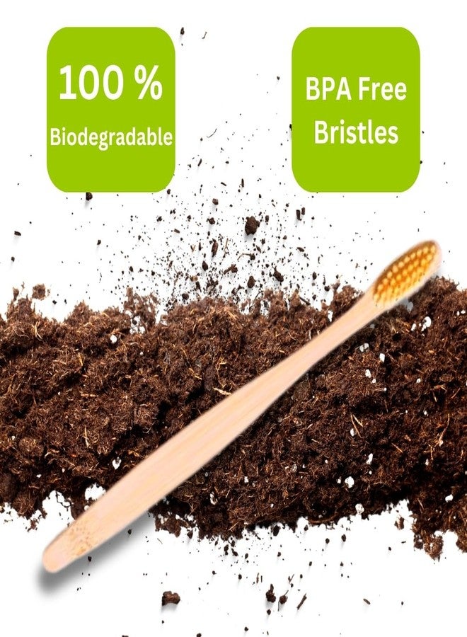 RMR Traders Multicolour Soft Bristles Wooden Bamboo Toothbrush For Adults| Treated With Neem Oil | | Eco-friendly Fungus Protection | Bpa Free, Biodegradable & Compostable (Pack of 5) - Image 4