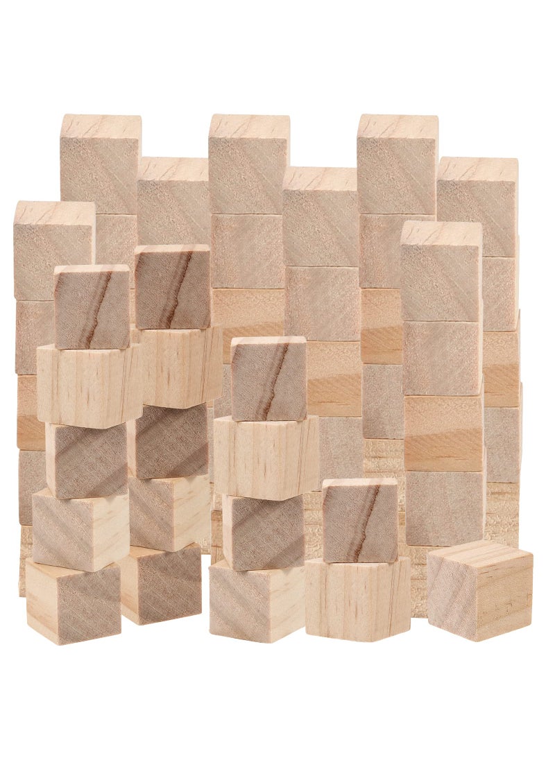 JEUIHAU JEUIHAU 600 Pieces 34 Inch Wooden BlocksMini Unfinished Wooden Cubes Natural Wood Square Blocks for Puzzle Making Crafts and DIY Projects 