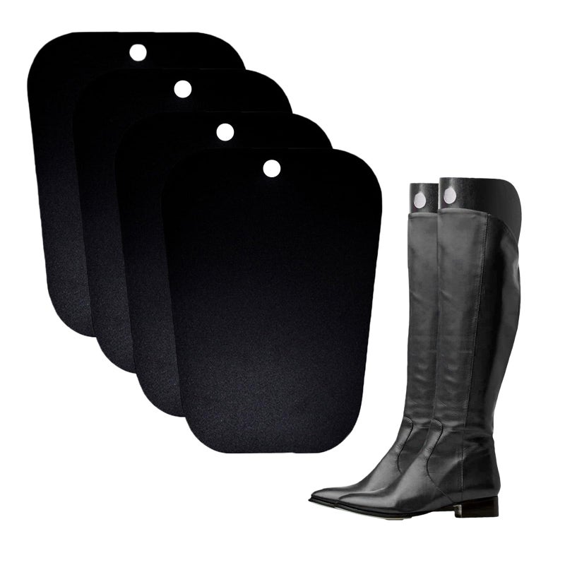 2 Pairs Reusable Boot Shaper Form Inserts - Tall Support Black Plastic Inserts Pads - Knee High Shoes Thigh Boot Holder Hanger for Men or Women (16inch/40cm)