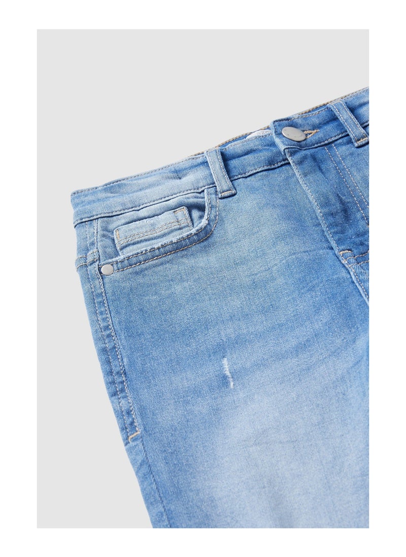 Blue zoo - Younger Boy Rip & Repair Rigid Denim Jeans - Image 1