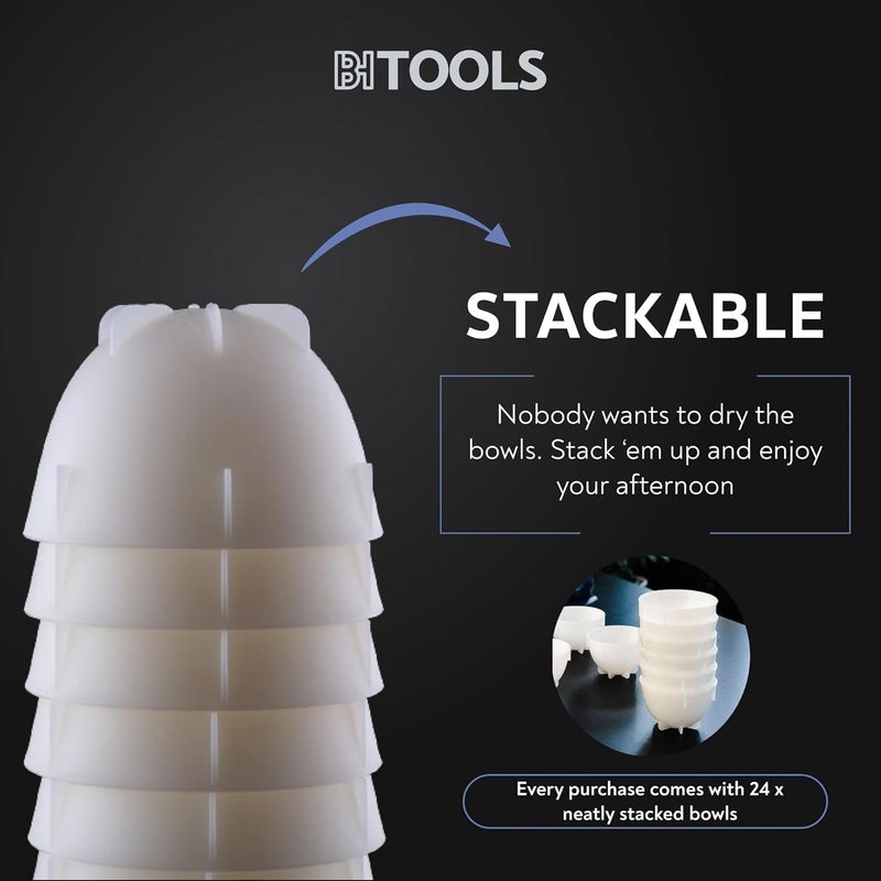 BARISTA HUSTLE White Coffee Cupping Bowls 200ml  Stackable HeatPreserving Cups  Premium Material Ideal for Coffee Tasting HighDensity Polyethylene for Zero Taste Interference  Set of 24 - Image 5