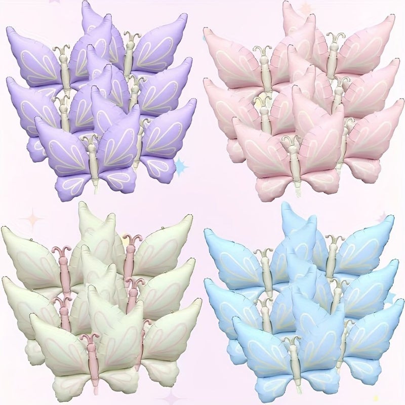 Cream Butterfly 6 Piece Party Decor Set For Birthday Shower And Home Ambiance - Image 1