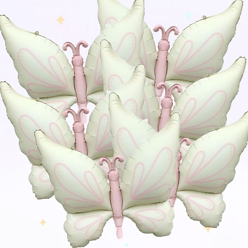 Cream Butterfly 6 Piece Party Decor Set For Birthday Shower And Home Ambiance - Image 5