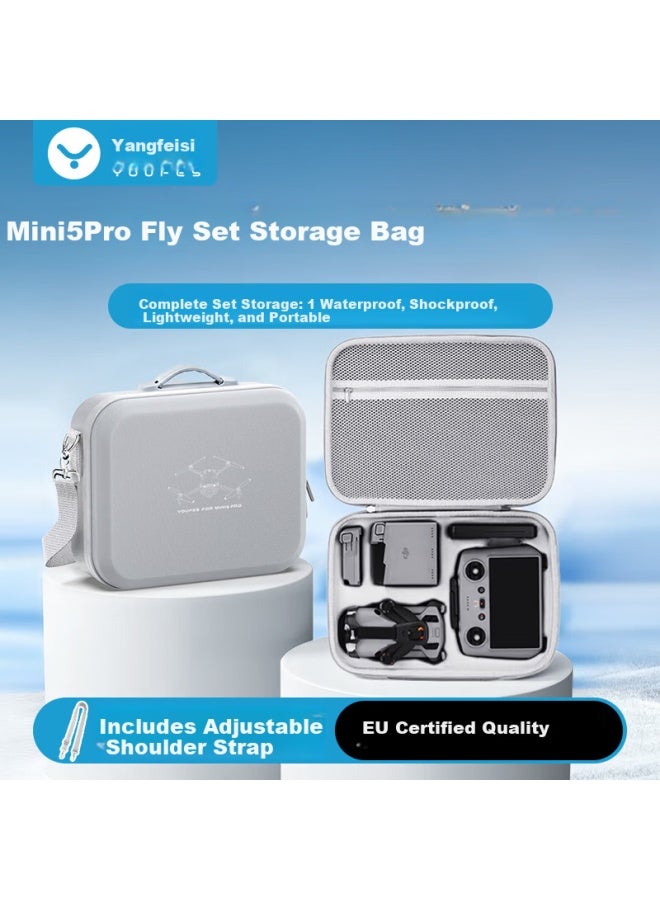Youfes Yangfeisi Dji Mini 5 Pro Carrying Case Portable Waterproof Hard Shell Handheld Crossbody Full Set Storage Bag Shockproof Drone Accessories - Image 1