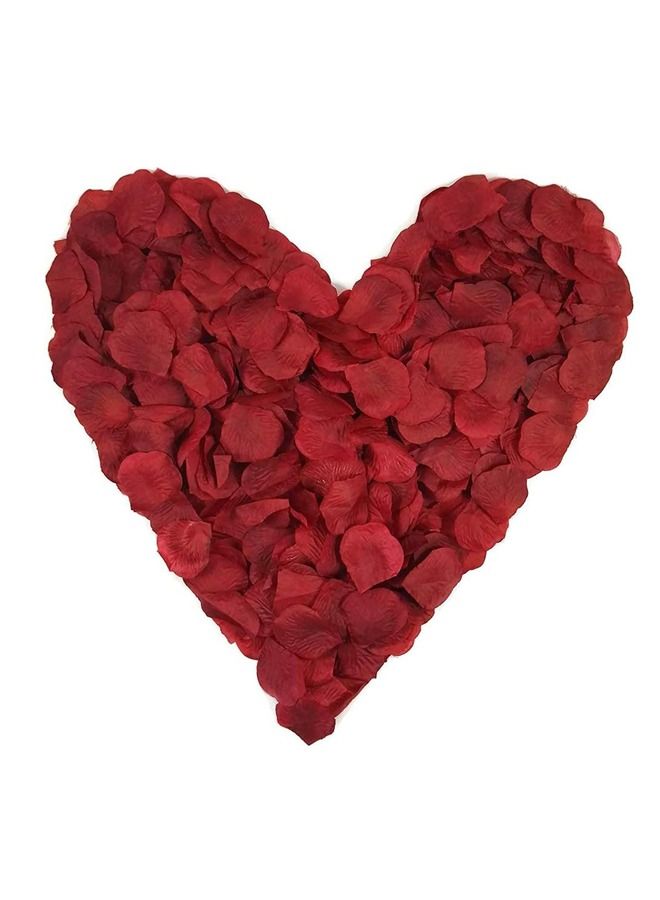1000 Pieces Burgundy Artificial Rose Petals, Flower Decoration for Wedding Party (Wine Red) - Image 1