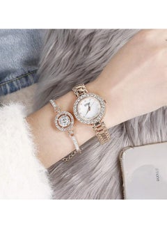 Huitich Rose Gold Colour Crystal Jewelry Set Necklace, Bracelet, Earrings & Ring for Women  - Image 3