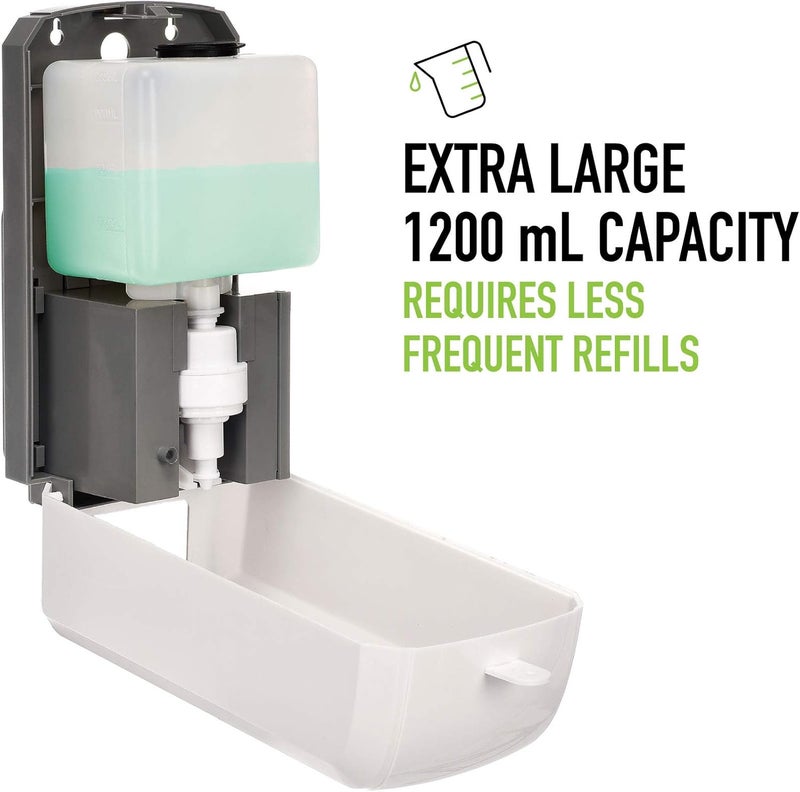 Alpine Industries Alpine Automatic Hand Sanitizer Dispenser - Touchless Soap Dispenser with Drip Tray for Restaurant, Hospital, School, Hotel, Kitchen and Bathroom -1200mL Liquid, Gel White - Image 4