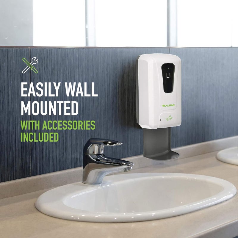 Alpine Industries Alpine Automatic Hand Sanitizer Dispenser - Touchless Soap Dispenser with Drip Tray for Restaurant, Hospital, School, Hotel, Kitchen and Bathroom -1200mL Liquid, Gel White - Image 5