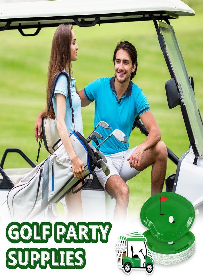 وولاين مجموعة أطباق ومناديل حفلات الجولف من والين، 90 قطعة، أطباق ورقية خضراء على شكل كرة رياضية، مناديل ورقية للاستخدام مرة واحدة على شكل عربة جولف، مثالية لحفلات أعياد الميلاد، تكفي 40 شخصًا - Image 4