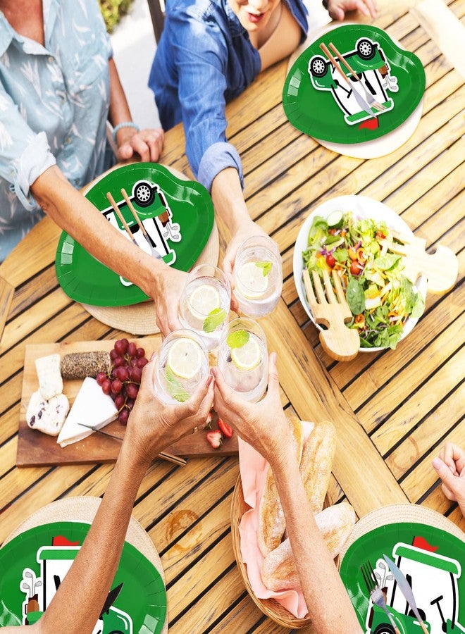 وولاين مجموعة أطباق ومناديل حفلات الجولف من والين، 90 قطعة، أطباق ورقية خضراء على شكل كرة رياضية، مناديل ورقية للاستخدام مرة واحدة على شكل عربة جولف، مثالية لحفلات أعياد الميلاد، تكفي 40 شخصًا - Image 5