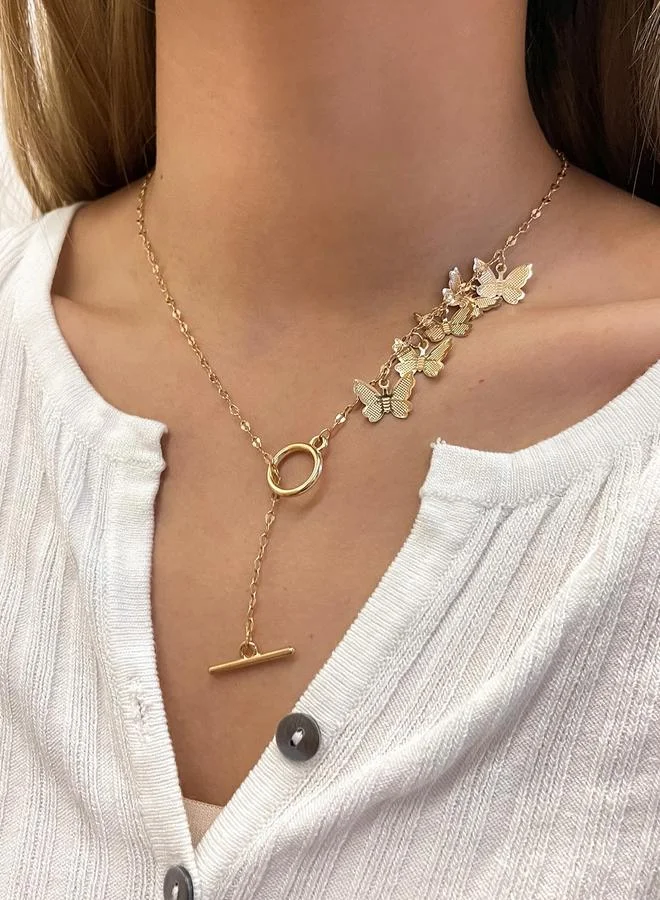 تايك تو عقد مزين بفراشة ودائرة