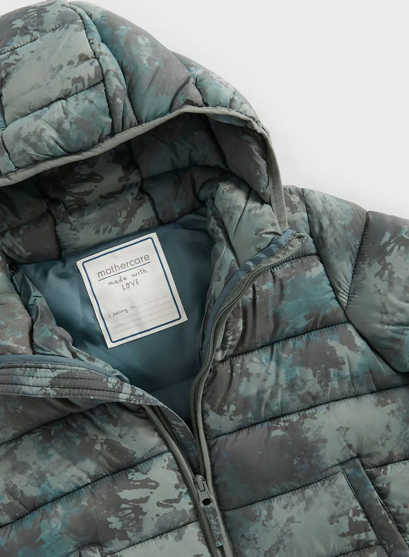 mothercare Kids Camo Hooded Puffer Jacket