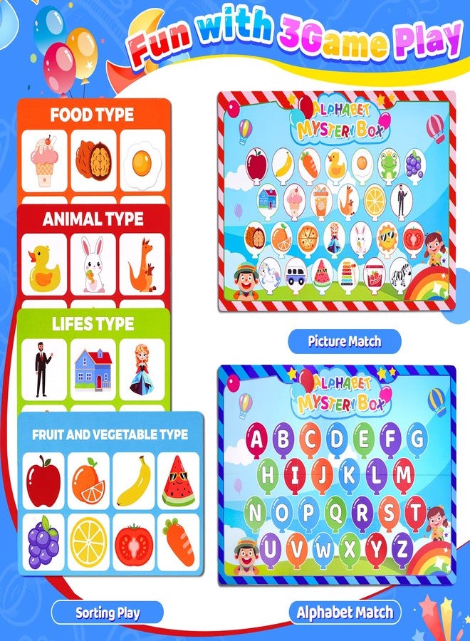 KMTJT مجموعة ألعاب صندوق الحروف الأبجدية الغامضة من KMTJT مونتيسوري للأطفال الصغار من عمر سنة إلى خمس سنوات، 26 قطعة، ألعاب فرز حسية لتنمية المهارات الحركية الدقيقة، أنشطة تعليمية لمرحلة ما قبل المدرسة وعلاج النطق، هدايا عيد الميلاد للأولاد والبنات - Image 2