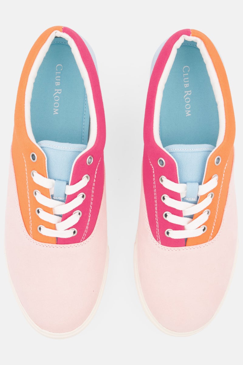 Club Room Men Medium Lance Colorblocked Lace Up Casual Shoes, Orange Combo - Image 4