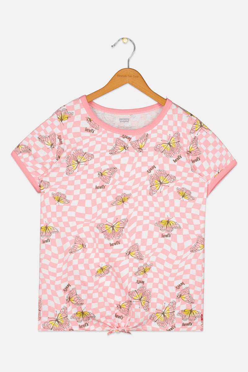 Levi's Kids Girl Short Sleeve Graphic Print T-Shirt, Multicolor - Image 2