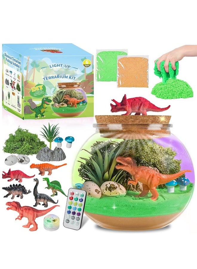HALAMODO Dinosaur Gifts for Boys - Dinosaur Terrarium Kit for Kids - Birthday Gift for Boys Ages  6 7 8-12 Year Old - DIY Dinosaur Toys for Boys - Arts and Crafts Kit for Kids - Image 1