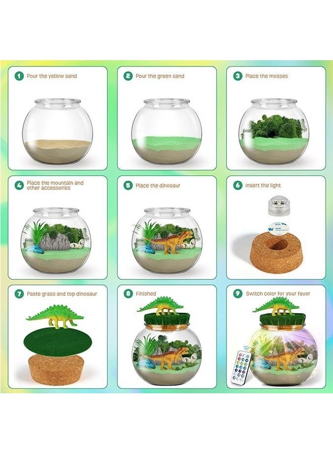 HALAMODO Dinosaur Gifts for Boys - Dinosaur Terrarium Kit for Kids - Birthday Gift for Boys Ages  6 7 8-12 Year Old - DIY Dinosaur Toys for Boys - Arts and Crafts Kit for Kids - Image 3