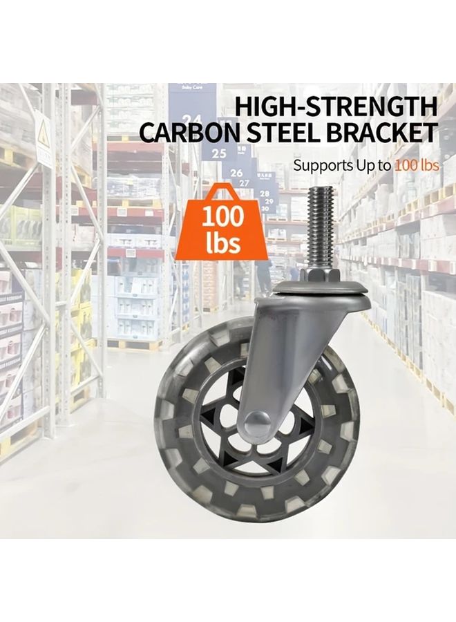 2 Pcs 2 95 Inches Polyurethane Wheels Swivel Casters For Shopping Carts - Image 5