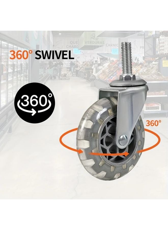 2 Pcs 2 95 Inches Polyurethane Wheels Swivel Casters For Shopping Carts - Image 4