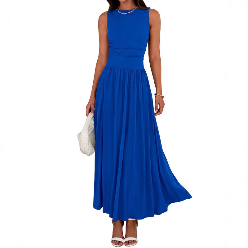 Pleated Pocket Long Dress - Image 1