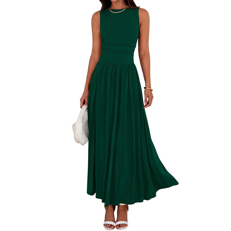 Pleated Pocket Long Dress - Image 3