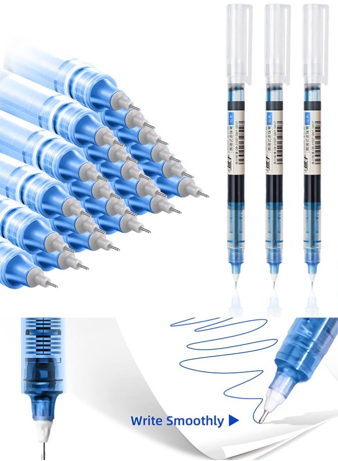 Kaco 12 PCS Blue Gel Pens 0.5mm Fine Tip – Ultra Fast Drying Waterproof Ink – Smooth Writing for School Office Drawing and Outlining - Image 1