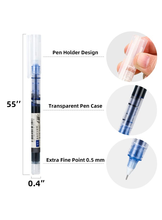 Kaco 12 PCS Blue Gel Pens 0.5mm Fine Tip – Ultra Fast Drying Waterproof Ink – Smooth Writing for School Office Drawing and Outlining - Image 5