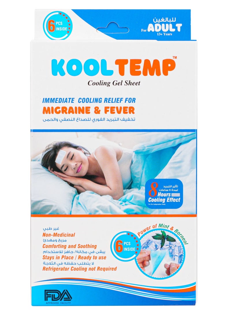 Kool Temp Cooling Gel Sheet 6s 