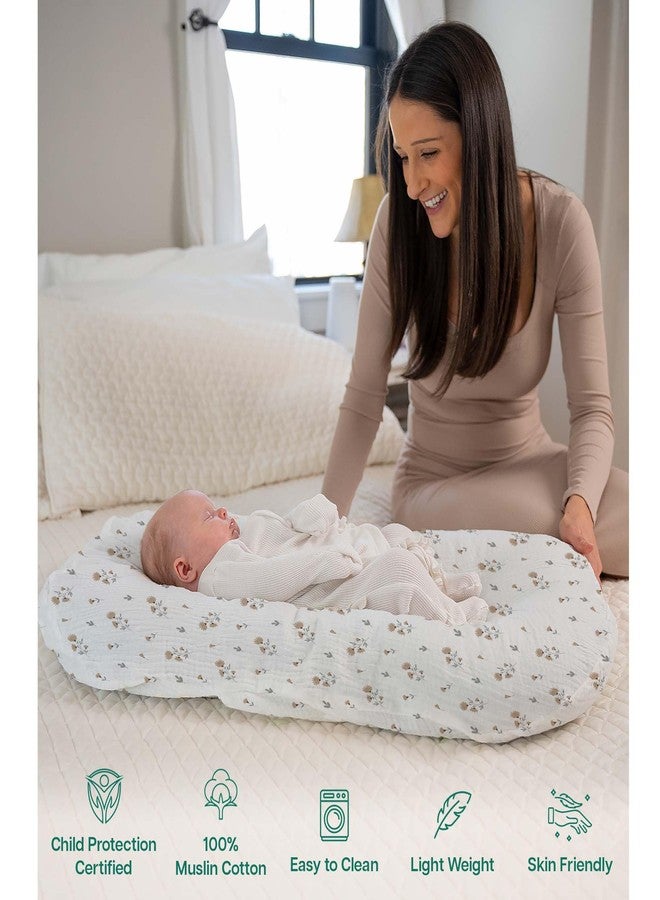 MiFlor Mi Flor Muslin Baby Lounger Cover 30.7"x20" – Snug Fit for Snuggle Me Organic Infant Lounger – Ultra Soft, Breathable, CPC Certified, Non-Shrink - Image 5