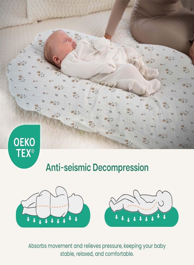 MiFlor Mi Flor Muslin Baby Lounger Cover 30.7"x20" – Snug Fit for Snuggle Me Organic Infant Lounger – Ultra Soft, Breathable, CPC Certified, Non-Shrink - Image 4