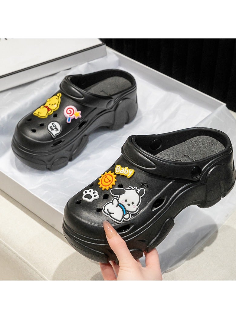 Women's Sandals for Fashion Sandal with Non-slip Soles Thick Sole Breathable perforated shoes Slipper Breathable Slip-on Sandal Women's House Flat Slipper for Indoor Outdoor - Image 2