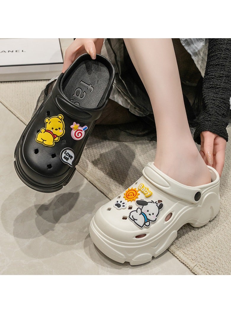 Women's Sandals for Fashion Sandal with Non-slip Soles Thick Sole Breathable perforated shoes Slipper Breathable Slip-on Sandal Women's House Flat Slipper for Indoor Outdoor - Image 5