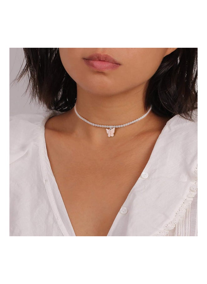 Generic - Gold Butterfly Pendant Necklace for Women 18K Gold Plated Simple Cubic Zirconia Necklace, Cute Crystal Butterfly Necklace for Women Girls - Image 1