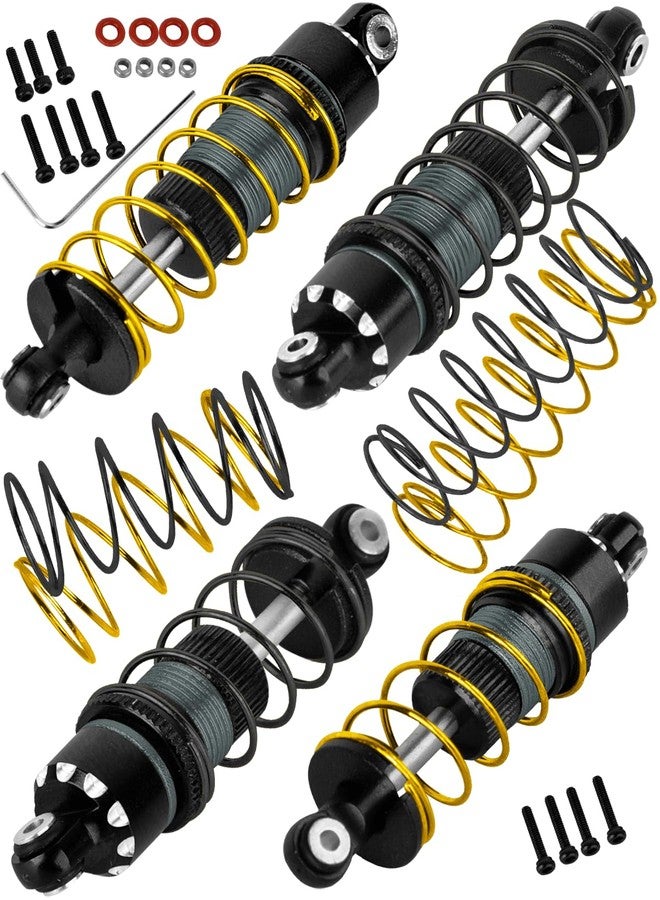 RCarmubWow RC Shocks Upgrades Part for L0S1 1/24 Micro-B 2S 2WD,1/28 Micro-T 2S 2WD,Metal Front Rear Shock Absorber Damper,Black w/Titanium - Image 1