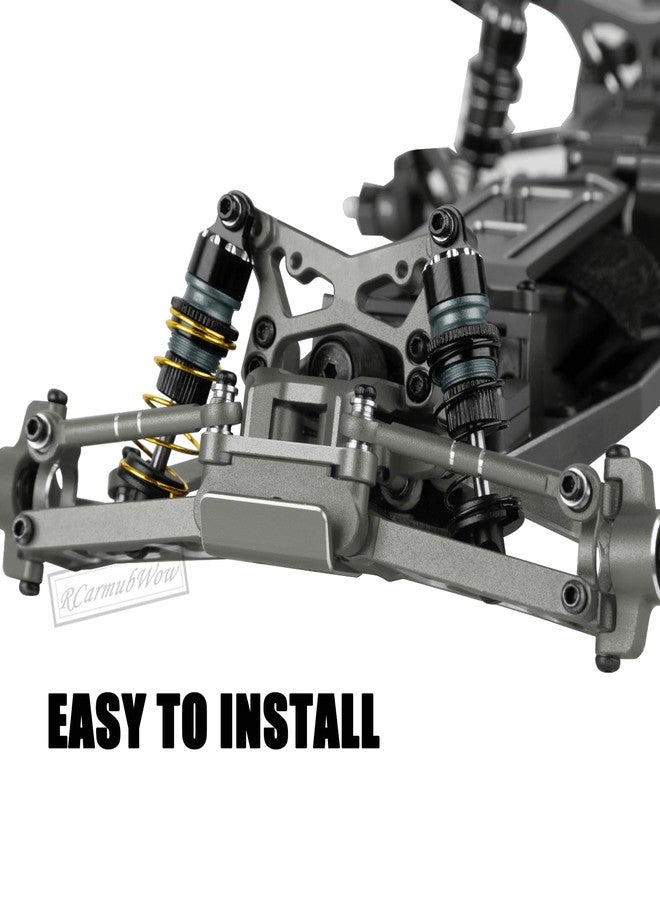 RCarmubWow RC Shocks Upgrades Part for L0S1 1/24 Micro-B 2S 2WD,1/28 Micro-T 2S 2WD,Metal Front Rear Shock Absorber Damper,Black w/Titanium - Image 4