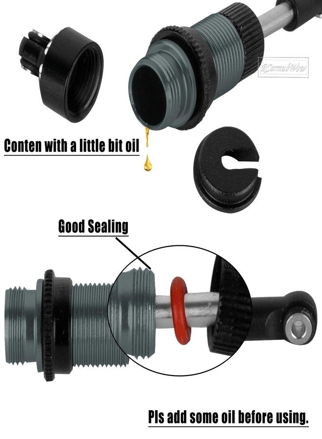 RCarmubWow RC Shocks Upgrades Part for L0S1 1/24 Micro-B 2S 2WD,1/28 Micro-T 2S 2WD,Metal Front Rear Shock Absorber Damper,Black w/Titanium - Image 3