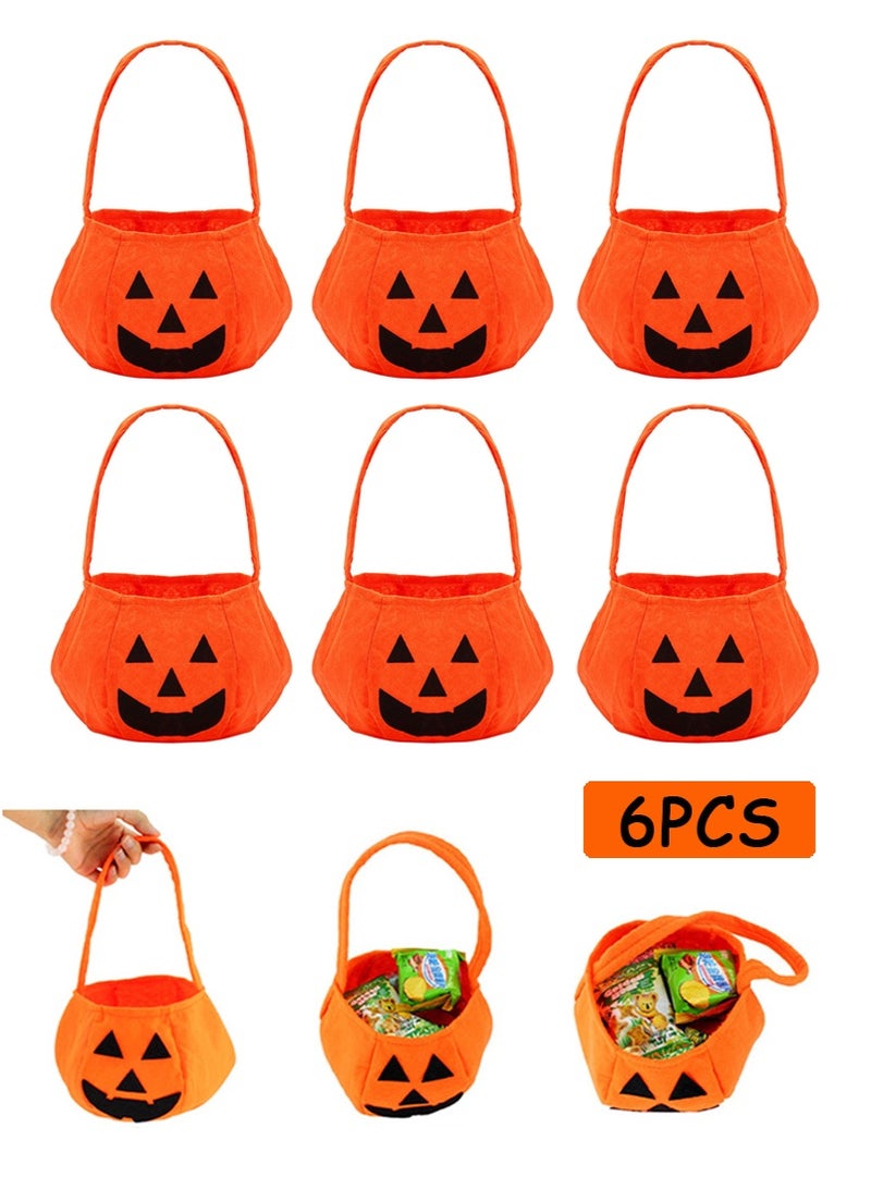 TAPIT 6PCS Halloween Pumpkin Tote Bag Non Woven 3D Candy Bag Ghost Festival Party Candy Bag Decoration Halloween Gift Bag Props  - Image 1