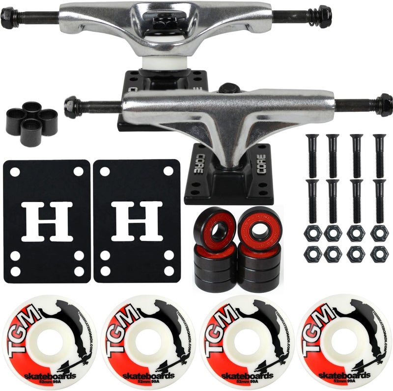 Core Skateboard Package 5.0" Trucks with 52mm White Wheels + Components - Image 1