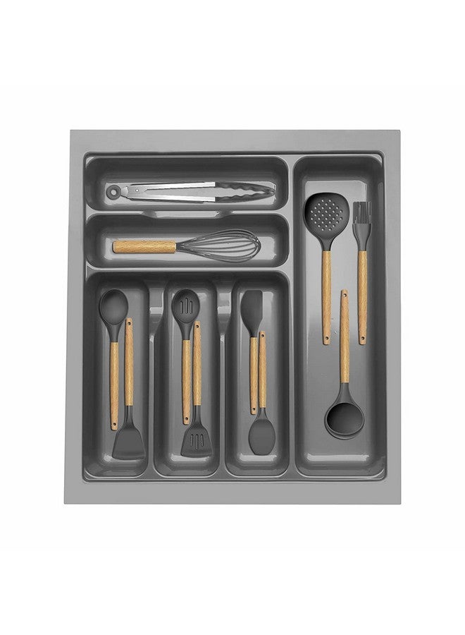 LEVON Cutlery Tray For Kitchen Drawer,cutlery Stationery Organizer, Moduler Kitchen Basket, Grey, (15 X 19 Inch) - Image 3