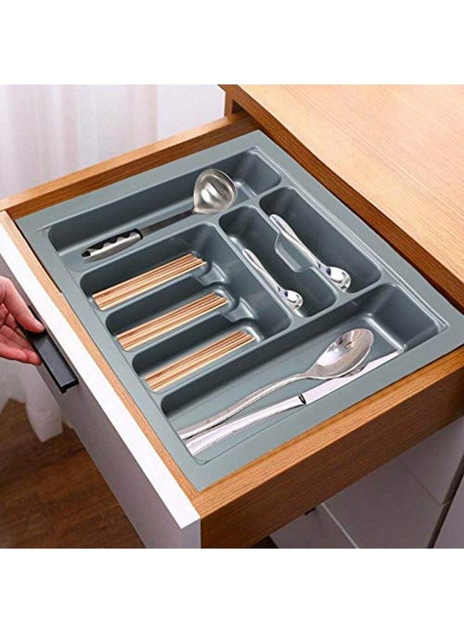 LEVON Cutlery Tray For Kitchen Drawer,cutlery Stationery Organizer, Moduler Kitchen Basket, Grey, (15 X 19 Inch) - Image 4