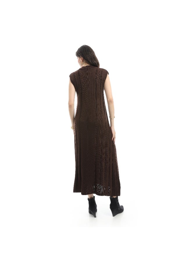 Coctail 17456-Dress-brown - Image 4