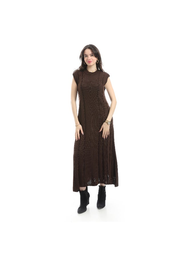Coctail 17456-Dress-brown - Image 1