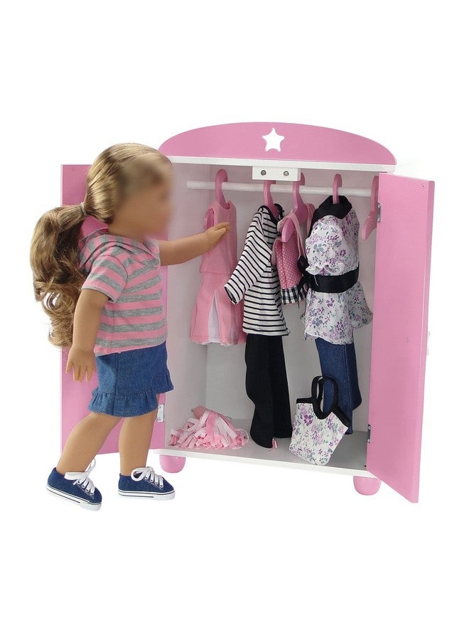 Emily Rose 18Inch Doll Value 5 Pack Pink Wooden Doll Clothes Hangers For Closets Armoires Wardrobes ; Fits 16" To 18" Doll Clothing - Image 5