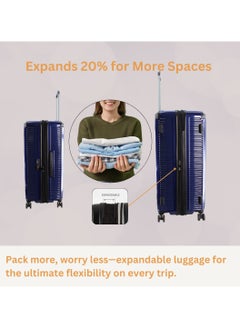 NATIONAL GEOGRAPHIC National Geographic Metallic PC Hardside Luggage Metallic Blue Trolley Set of 3, Lightweight Durable Anti-Theft Zipper TSA Lock, 4 Double Spinner Wheels Bag, Expandable Suitcase with Aluminum Telescopic Handle  - Image 2
