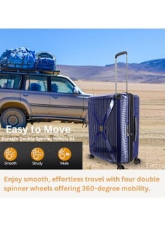 NATIONAL GEOGRAPHIC National Geographic Metallic PC Hardside Luggage Metallic Blue Trolley Set of 3, Lightweight Durable Anti-Theft Zipper TSA Lock, 4 Double Spinner Wheels Bag, Expandable Suitcase with Aluminum Telescopic Handle  - Image 4