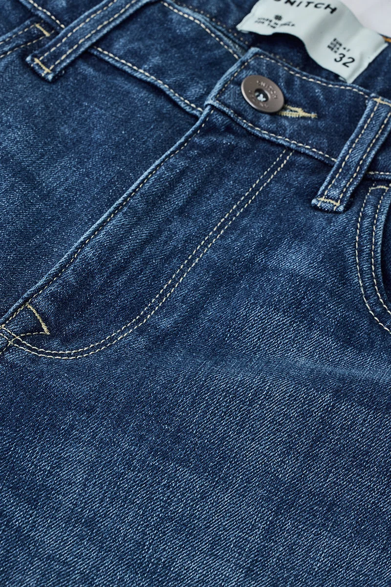 SNITCH Blue Stretch Slim Fit Jeans for Men | Best Price UAE