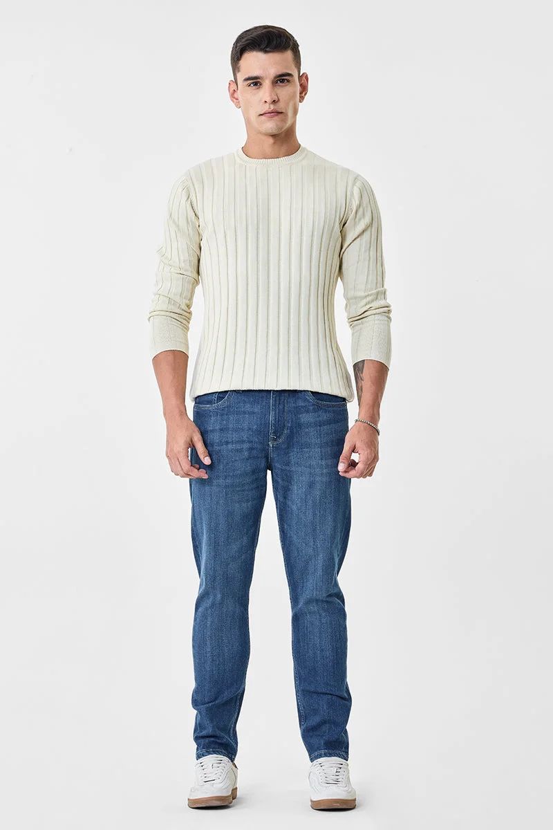 SNITCH Blue Stretch Slim Fit Jeans for Men | Best Price UAE