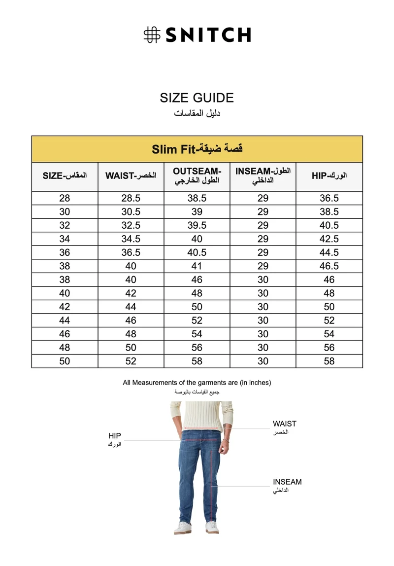 SNITCH Blue Stretch Slim Fit Jeans for Men | Best Price UAE